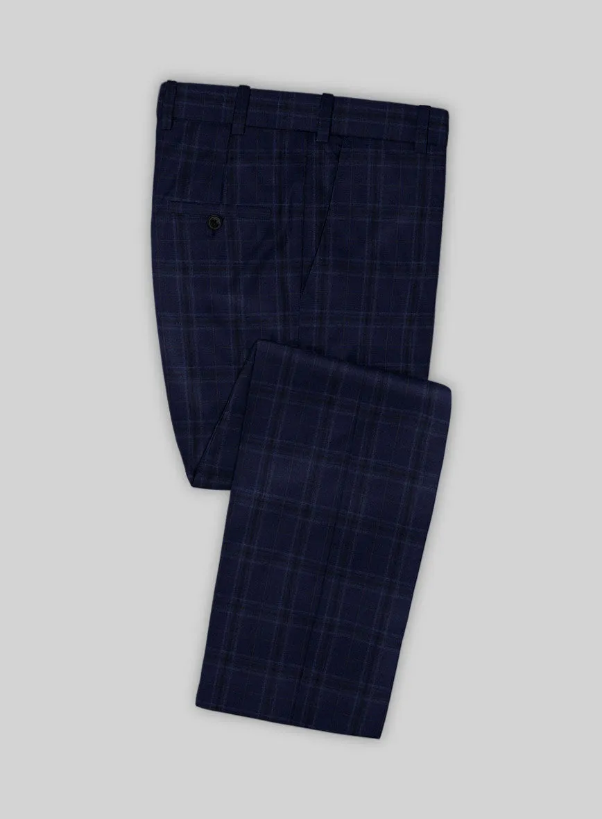 Reda Gulf Blue Checks Wool Suit