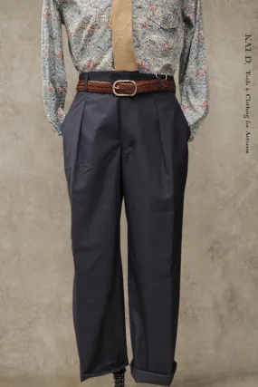 Sheffield Trousers - Navy Tropical Wool - S, M, L