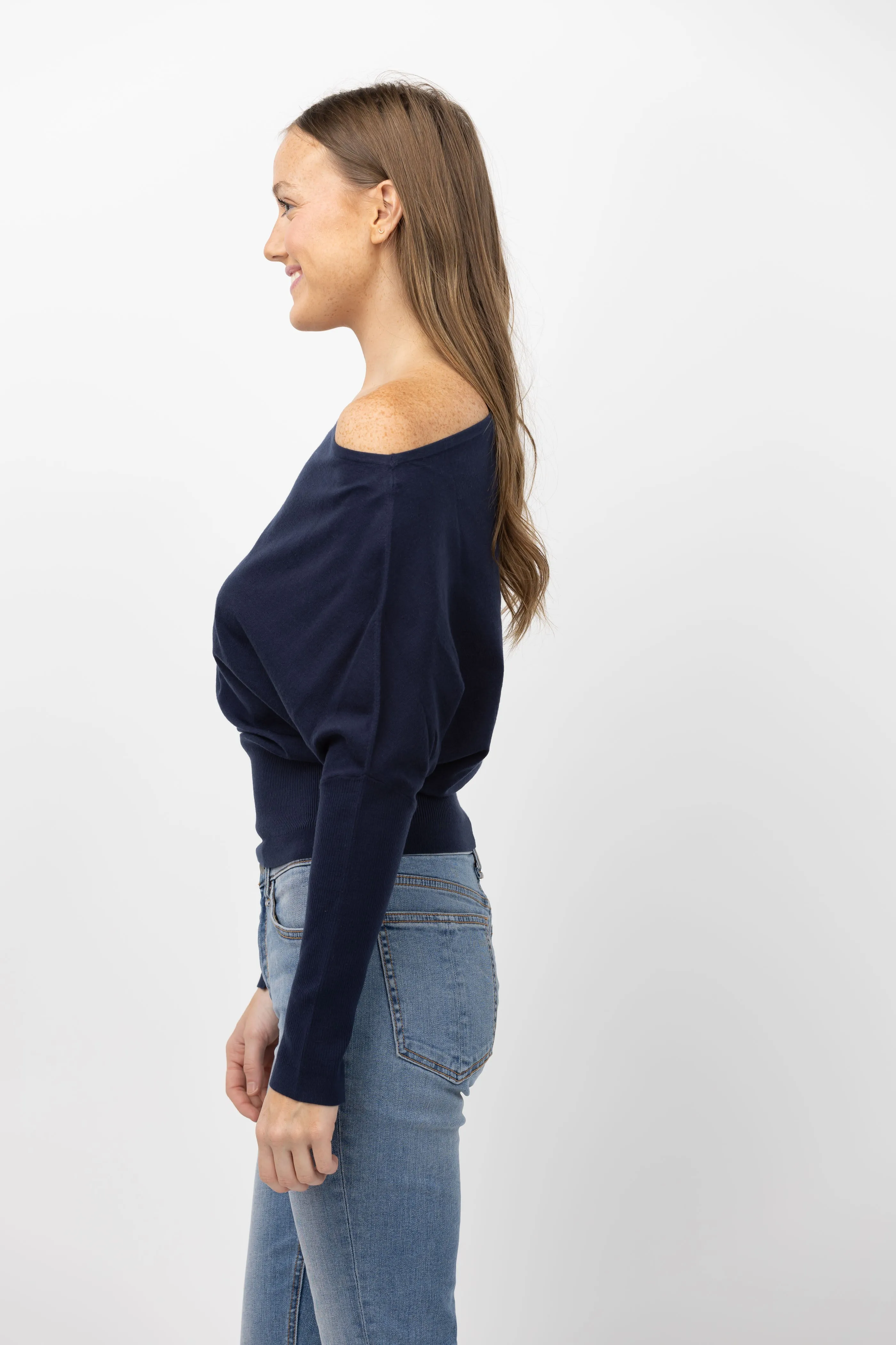 Simkhai Lavina Off-Shoulder Sweater in Midnight