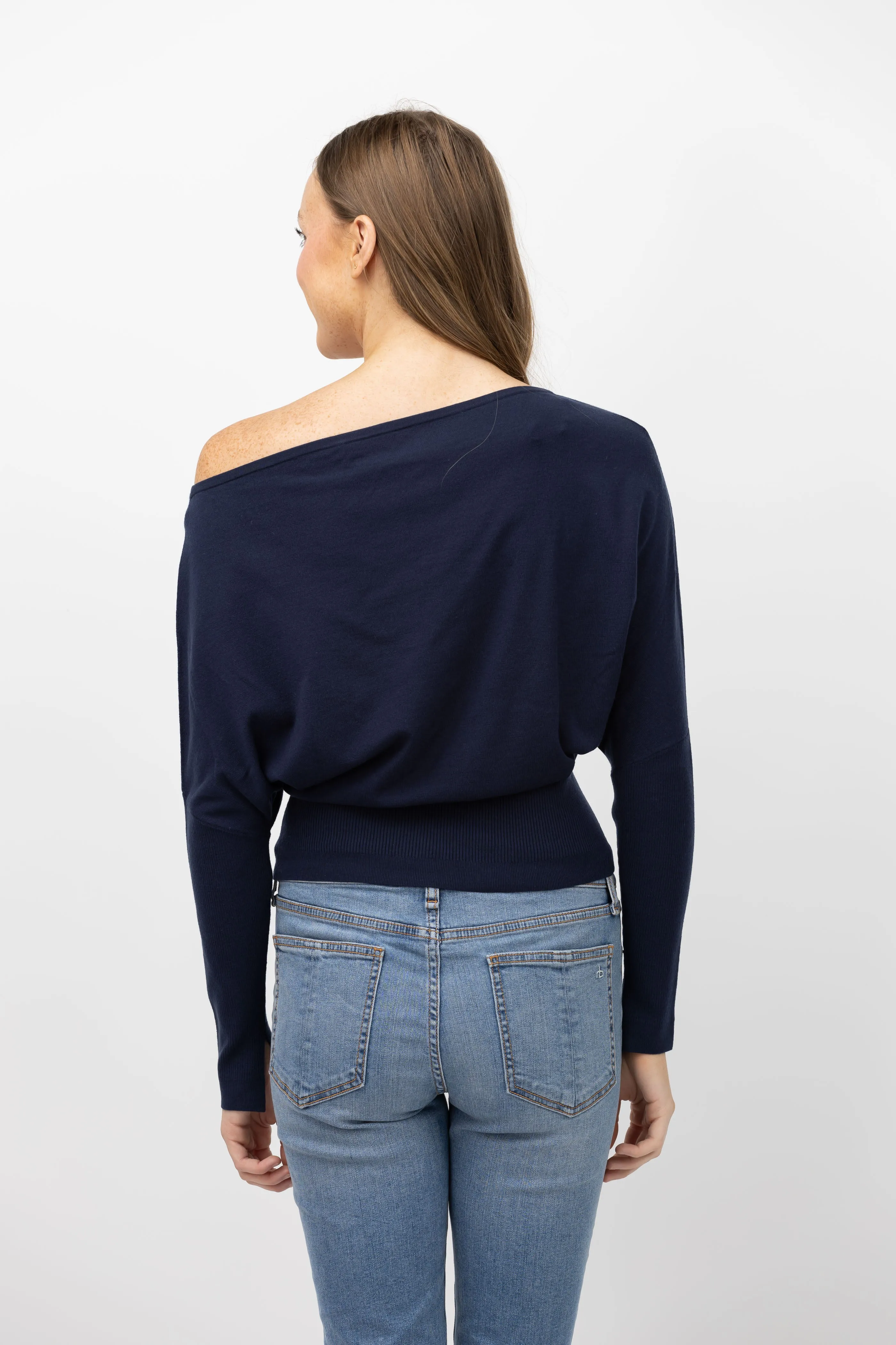 Simkhai Lavina Off-Shoulder Sweater in Midnight
