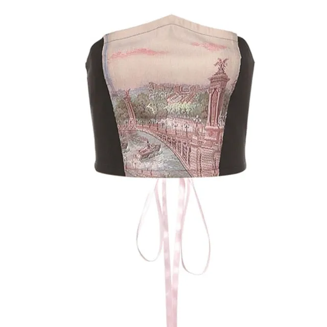 Strapless Top | Multi Purpose Tube Top | Slim Open Back Vest | Party Club Wear Tank Top | Printed Off-Shoulder Tube Tops | Sexy Backless Top