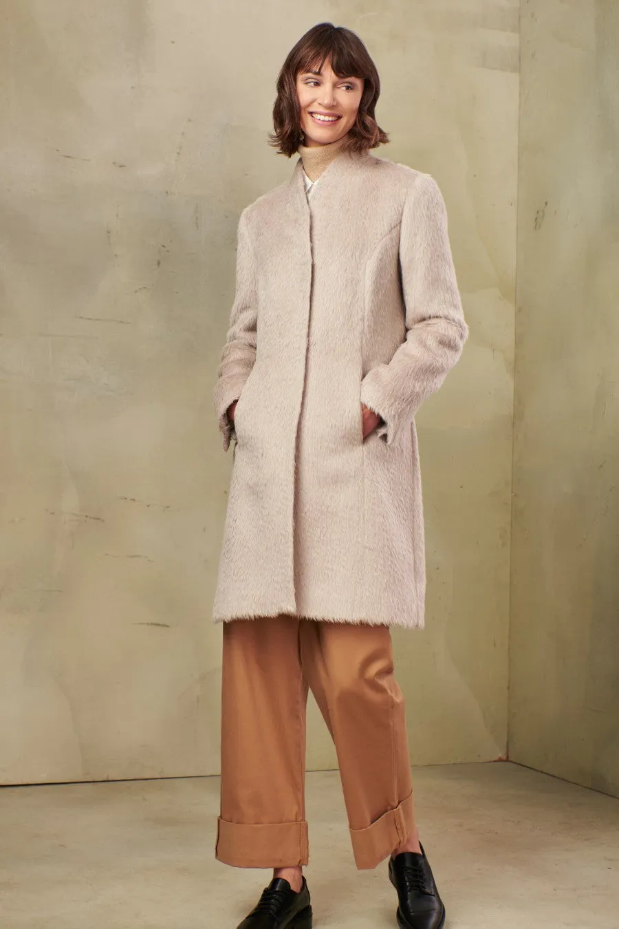 Theory Coat Alpaca Suri Color Talco
