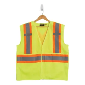 Tradesmax Pro Men's High Visibility Sleeveless Safety Vest with Reflective Bands, Yellow