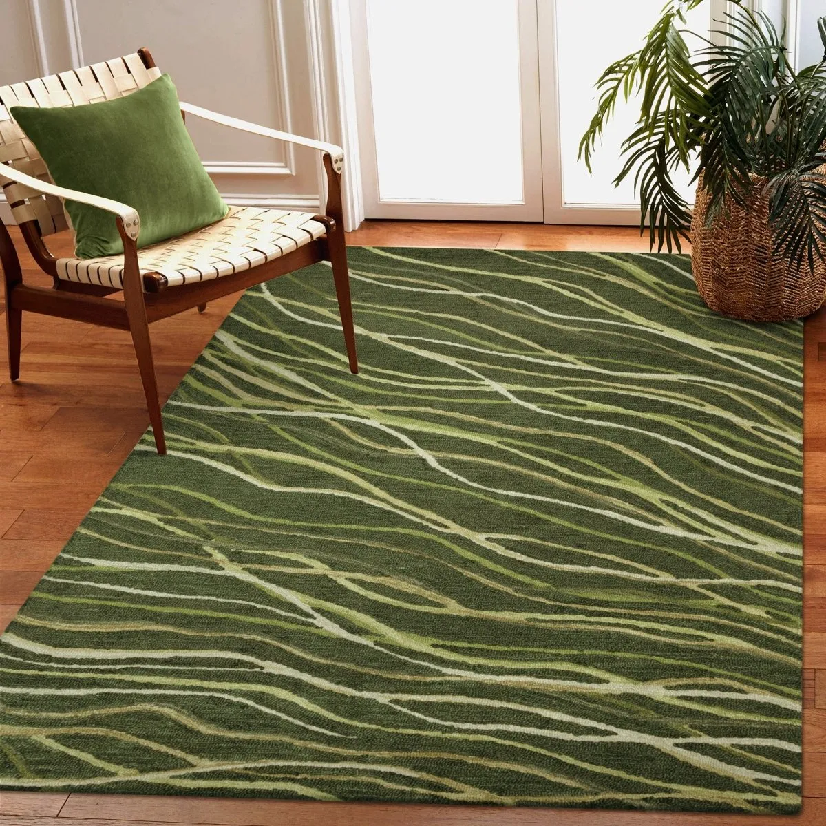Trans-Ocean HORIZON Indoor Hand Tufted Wool Comfortable Areaa Rug  - Moss