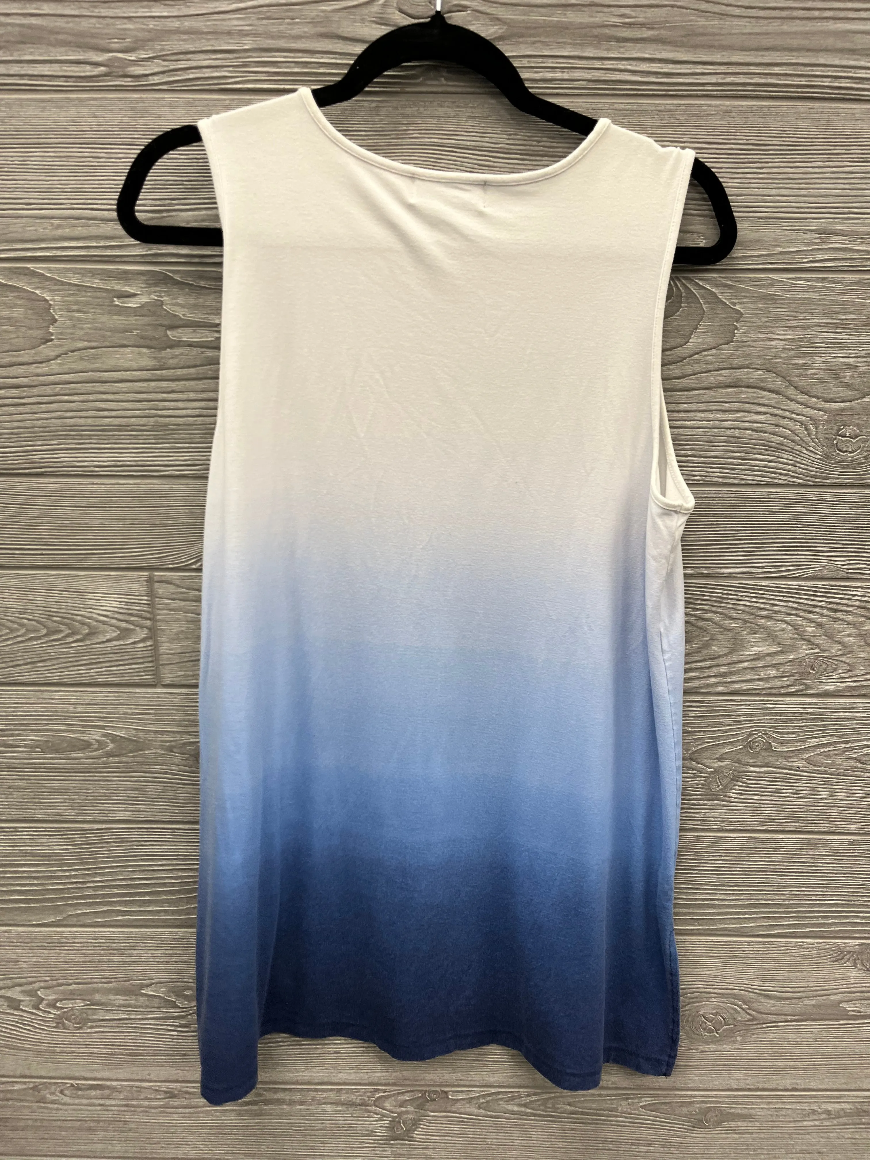 Tunic Sleeveless By Liz Claiborne In Blue & White, Size: L