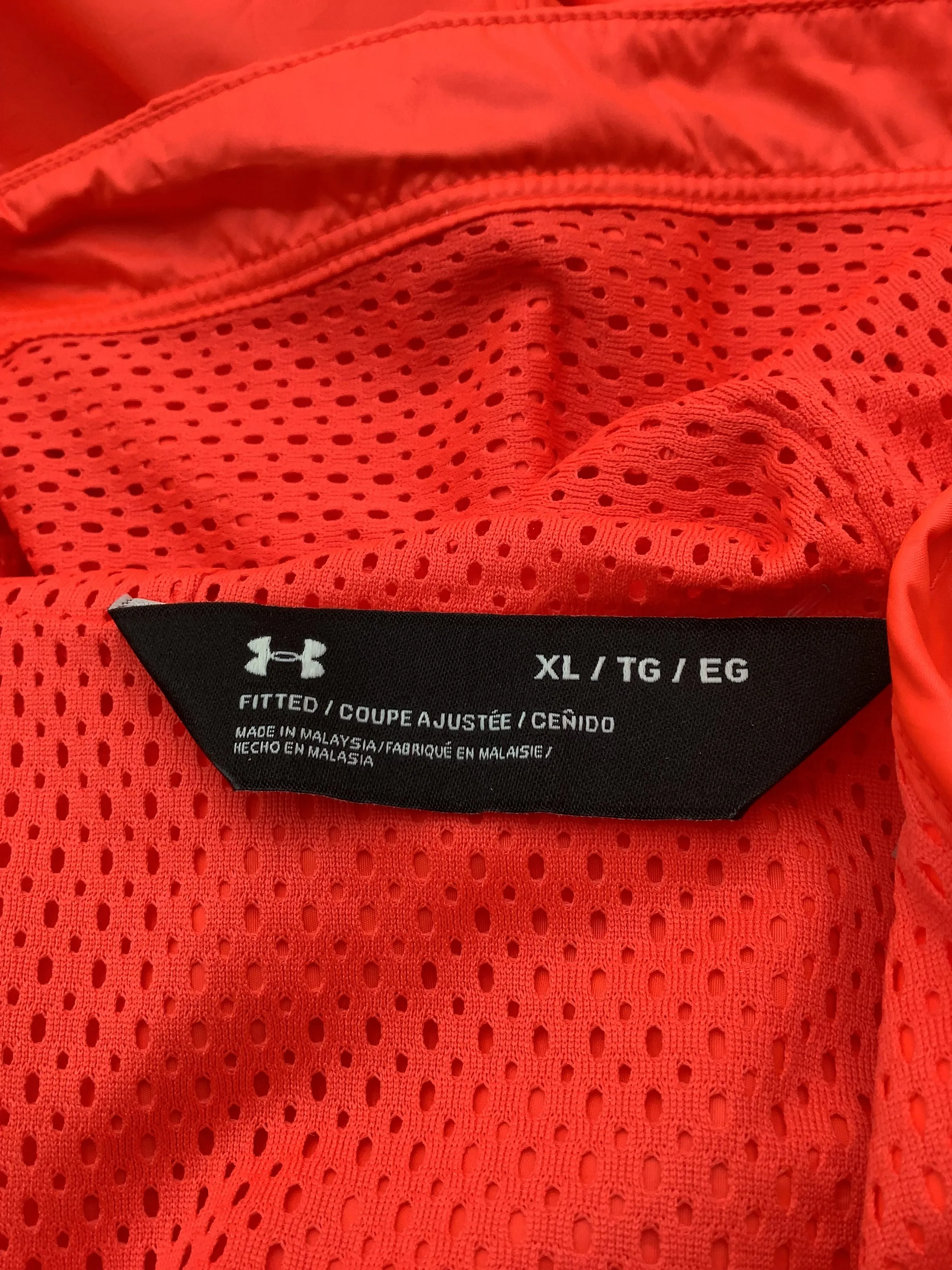 Under Armour Women's Vest Orange Hooded Windbreaker Size: XL/TG