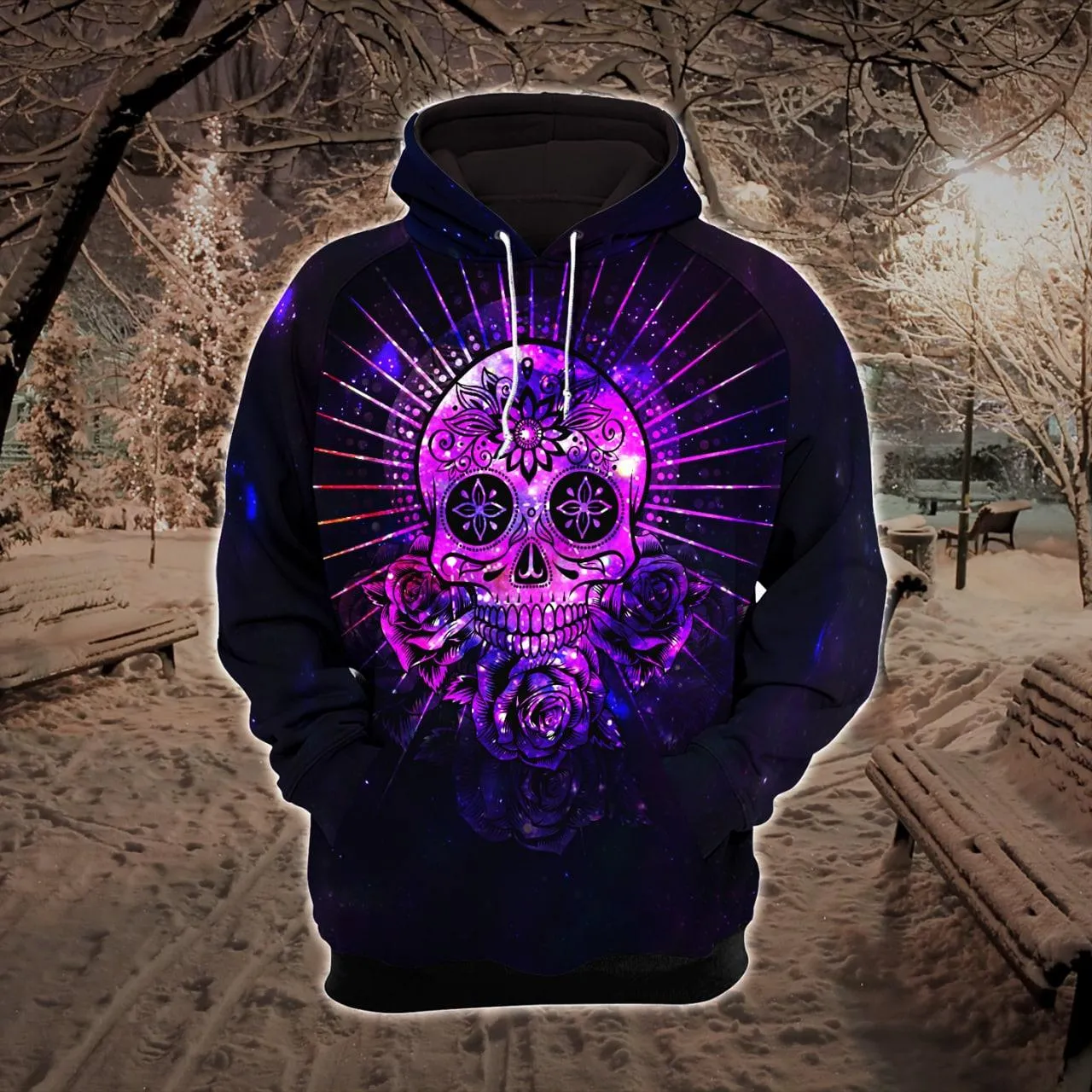 Violet Mandala Skull Combo Hoodie and Leggings