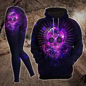 Violet Mandala Skull Combo Hoodie and Leggings