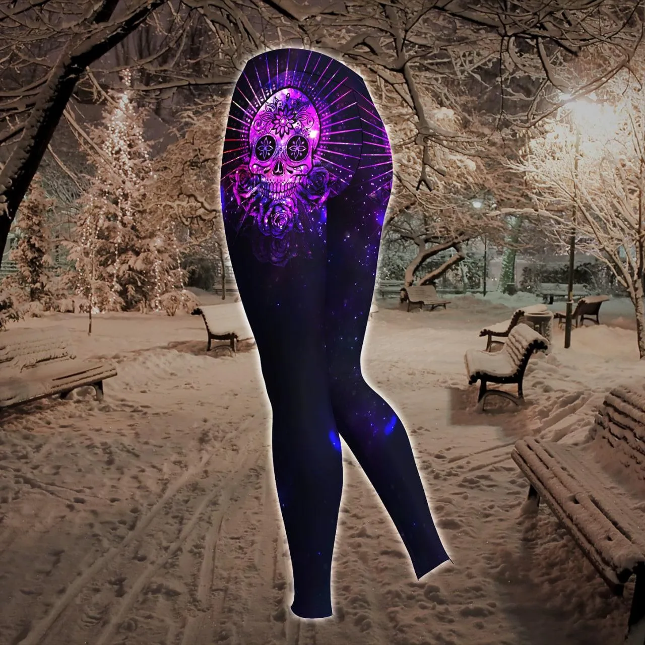 Violet Mandala Skull Combo Hoodie and Leggings