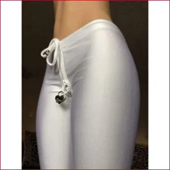 White Leggings with Crotch Zipper