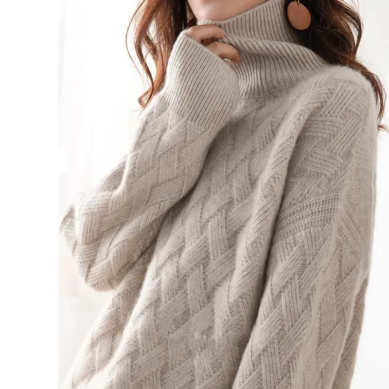 Women's Trendy Thick Knitted Jumper with Zigzag Pattern | Ideal for Autumn/Winter
