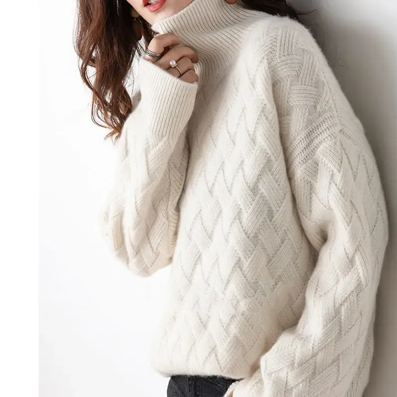 Women's Trendy Thick Knitted Jumper with Zigzag Pattern | Ideal for Autumn/Winter