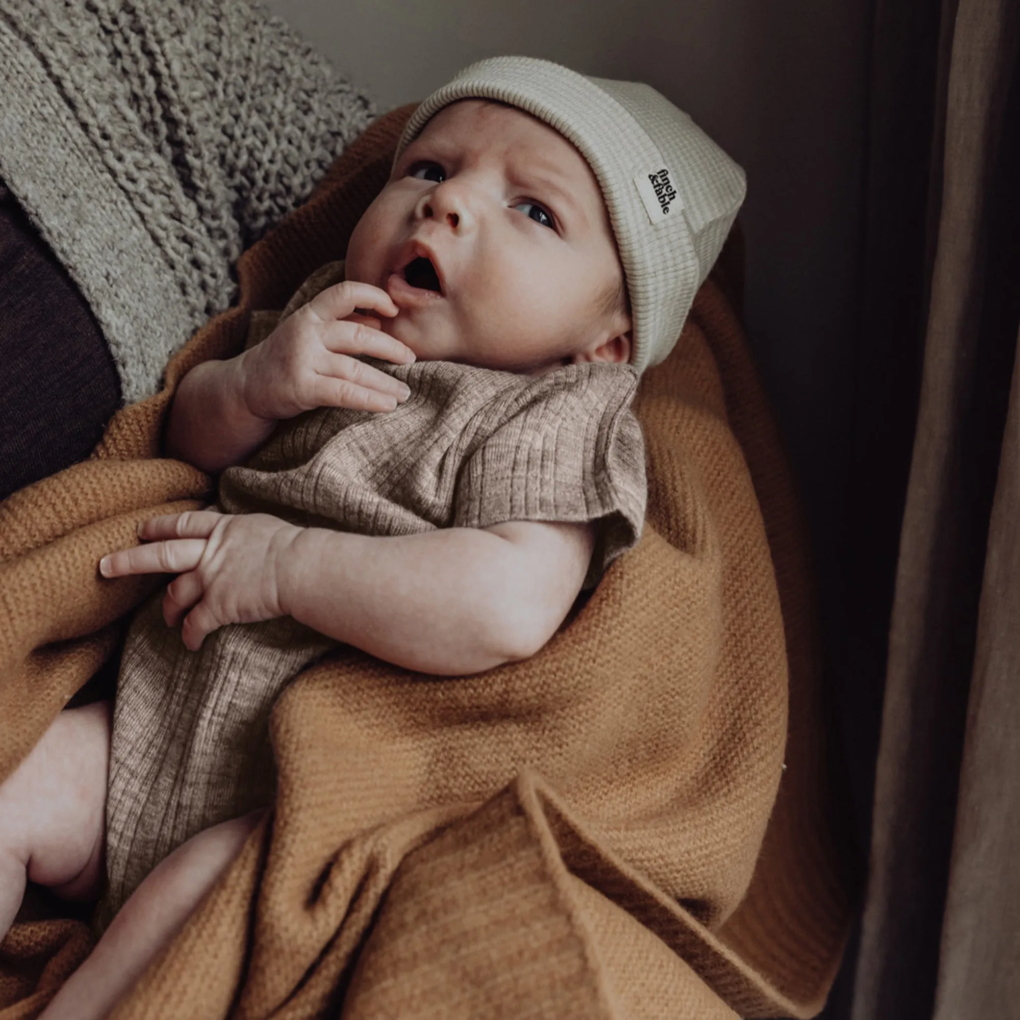 Wool Rib S/S Bodysuit - Sand
